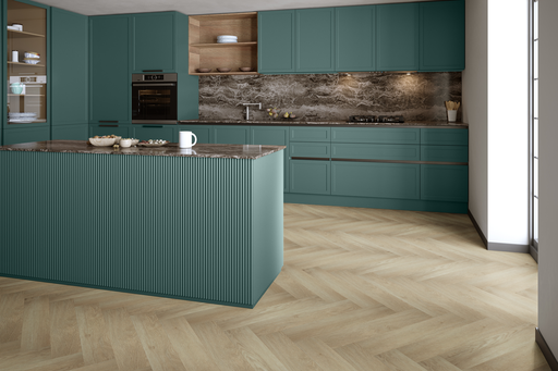 Luvanto Click Plus Herringbone White Oak Luxury Vinyl Flooring, 125x5x625mm