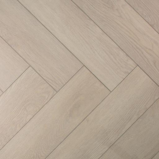 Evergreen Aqua Deluxe Sanded Taupe SPC Vinyl Flooring, Herringbone, 122x5x610mm