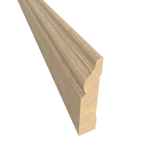 Kahrs Skirtings Solid Skirting Oak Nouveau White, Matt Lacquered