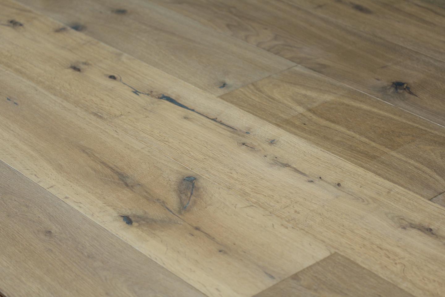 Tradition Select Engineered Oak Flooring, Double Smoked, White Oiled, 220x20x2200mm Image