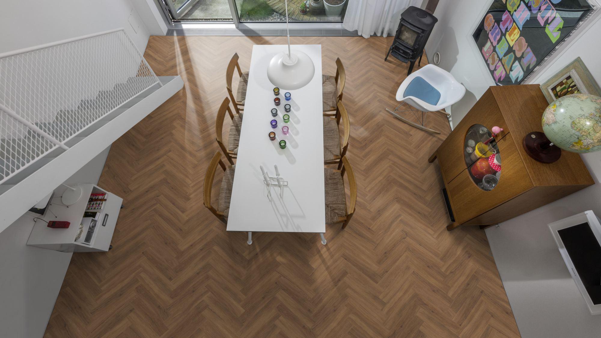 Kahrs Dry Back Herringbone Redwood Dry Back Herringbone LVT Flooring, 102x2.5x457mm Image