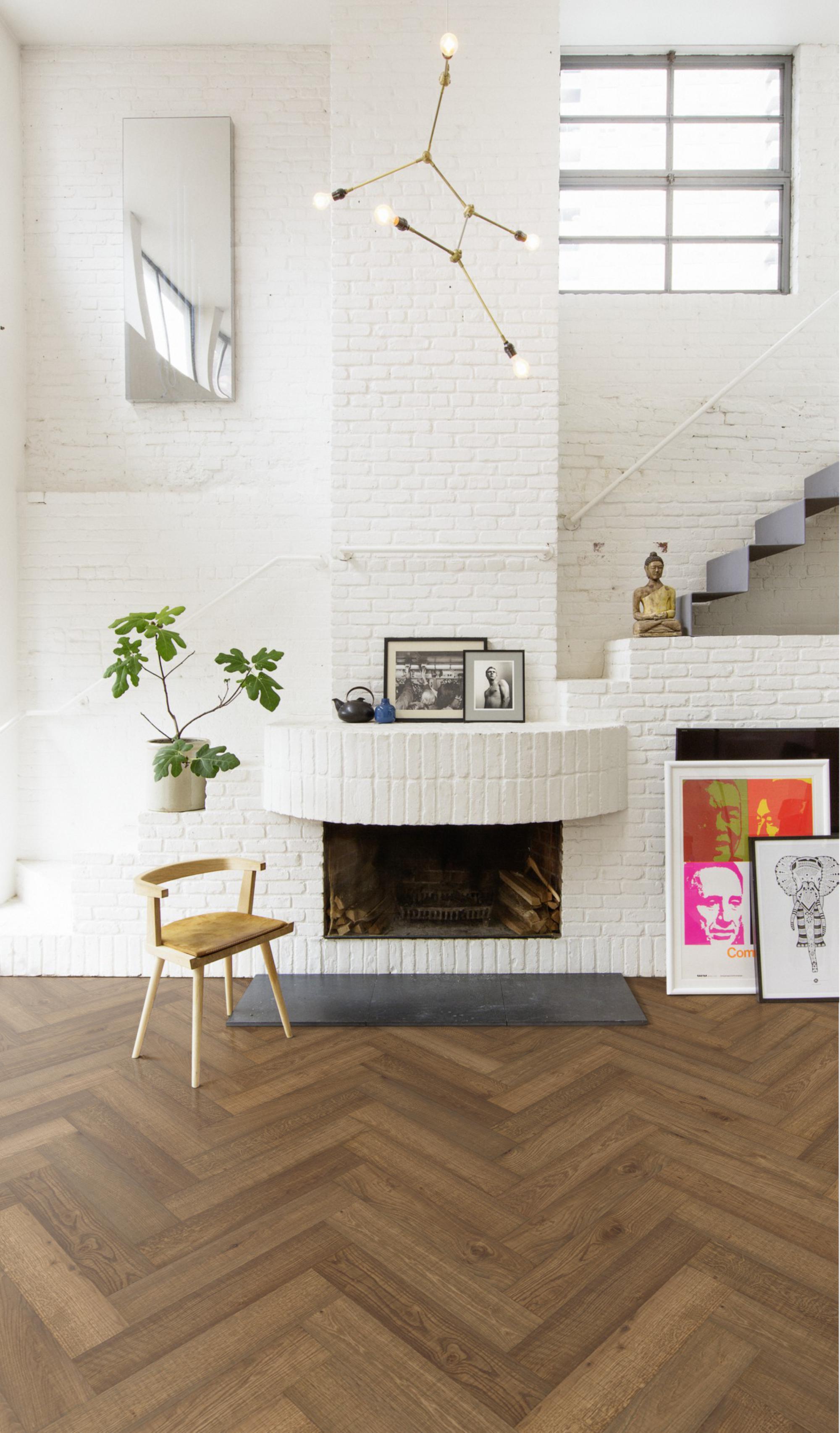 Kahrs Large Herringbone Oak Herringbone Cd Vintage Smoked Engineered Flooring, Brushed & Oiled, 120x11x600mm Image