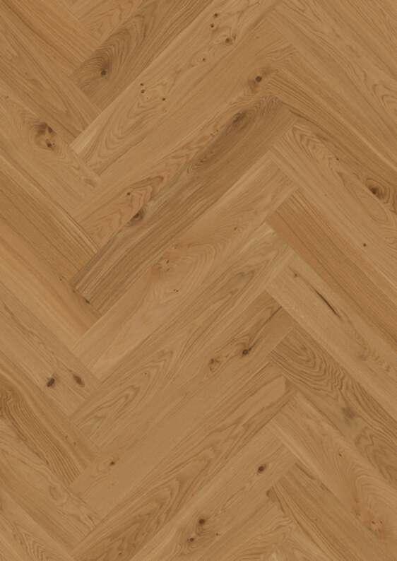 Boen Transparent Oak Herringbone T/G Wood Flooring, Brushed, Live Natural, 10.5x137x790 mm Image