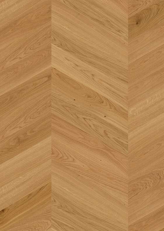 Boen Transparent Oak Chevron Wood Flooring, Brushed, Live Natural, 14x138x611 mm Image