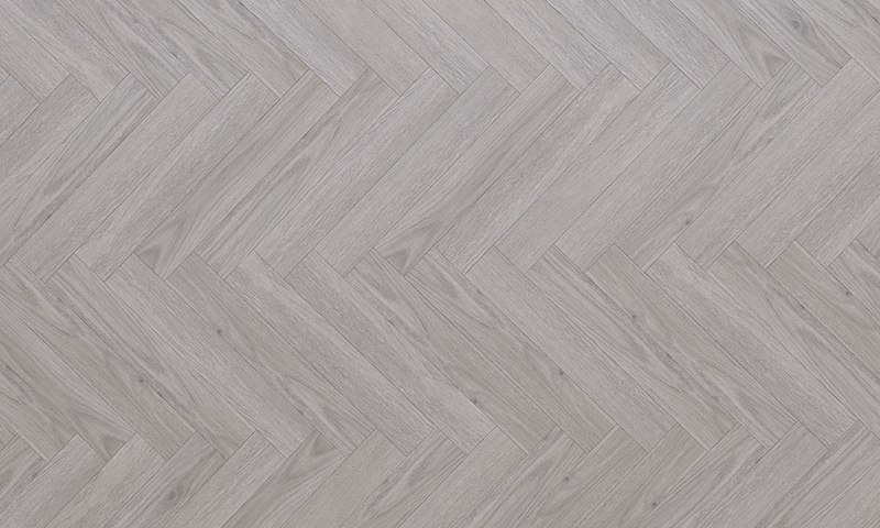 Aspen Herringbone, Silver Grey Oak Laminate Flooring, 133x8x665mm Image