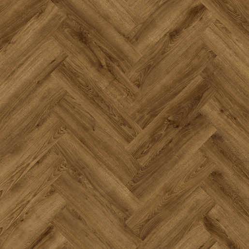 Elka Kentucky Herringbone Oak Honey Brown Luxury Rigid Vinyl Flooring, 126x6x630mm Image