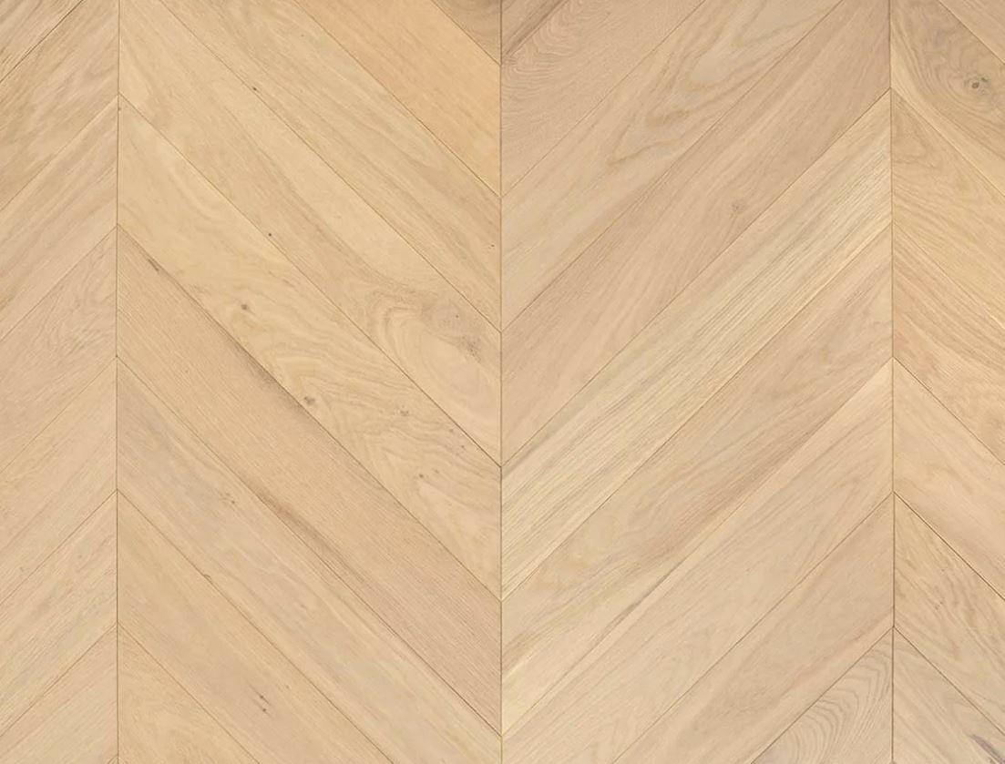 Pyraeth Chevron Engineered Oak Flooring, Invisible, UV Oiled, 90x14x510mm Image