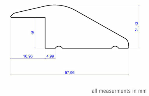 Traditions Solid Oak Reducer Threshold, Unfinished, 15mm, 2.7m Image