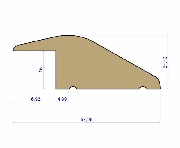 Traditions Solid Oak Reducer Threshold, Unfinished, 15mm, 0.9m Image