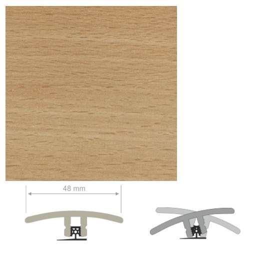 HDF Unistar Enhanced Beech Threshold For Laminate Floors, 90cm Image
