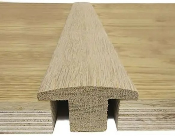 Traditions Solid Oak T-Shaped Threshold, Unfinished, 20mm, 2.44 m Image