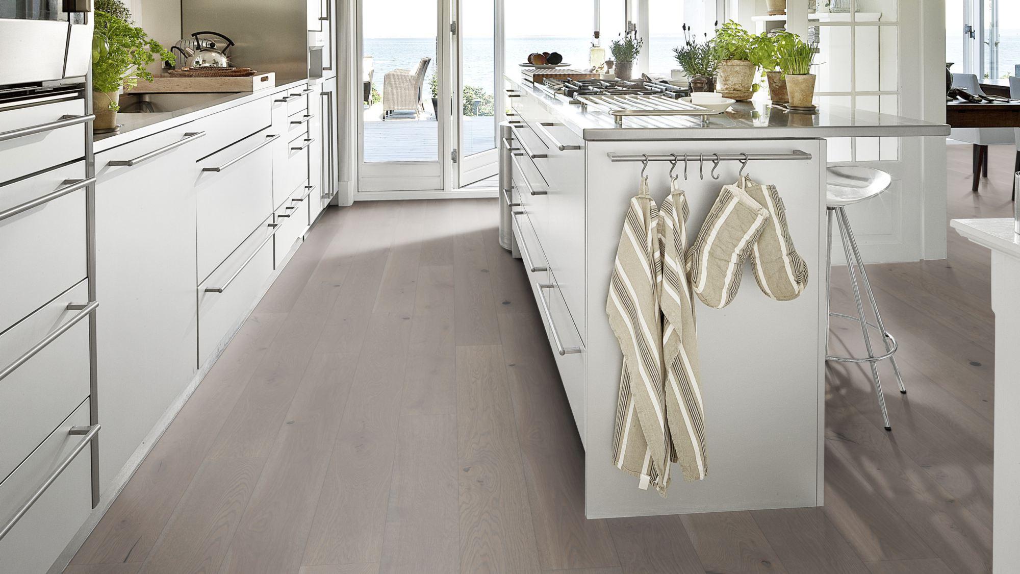Kahrs Beyond Retro Oak Pearl Grey Plank Engineered Flooring, Brushed & Ultra Matt Lacquered, 187x15x2000mm Image