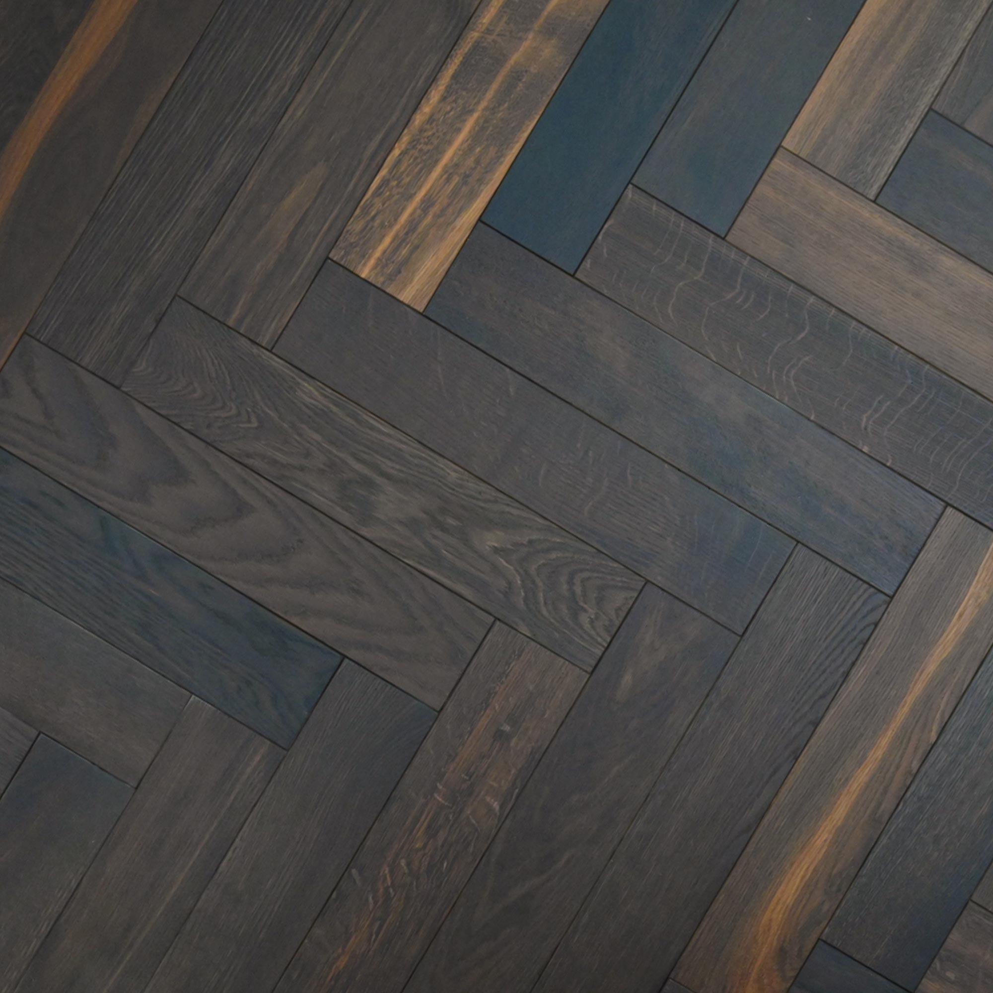 V4 Wood Flooring Smoked Herringbone XL (Right), Engineered, 100mm x 14mm x 500mm Image