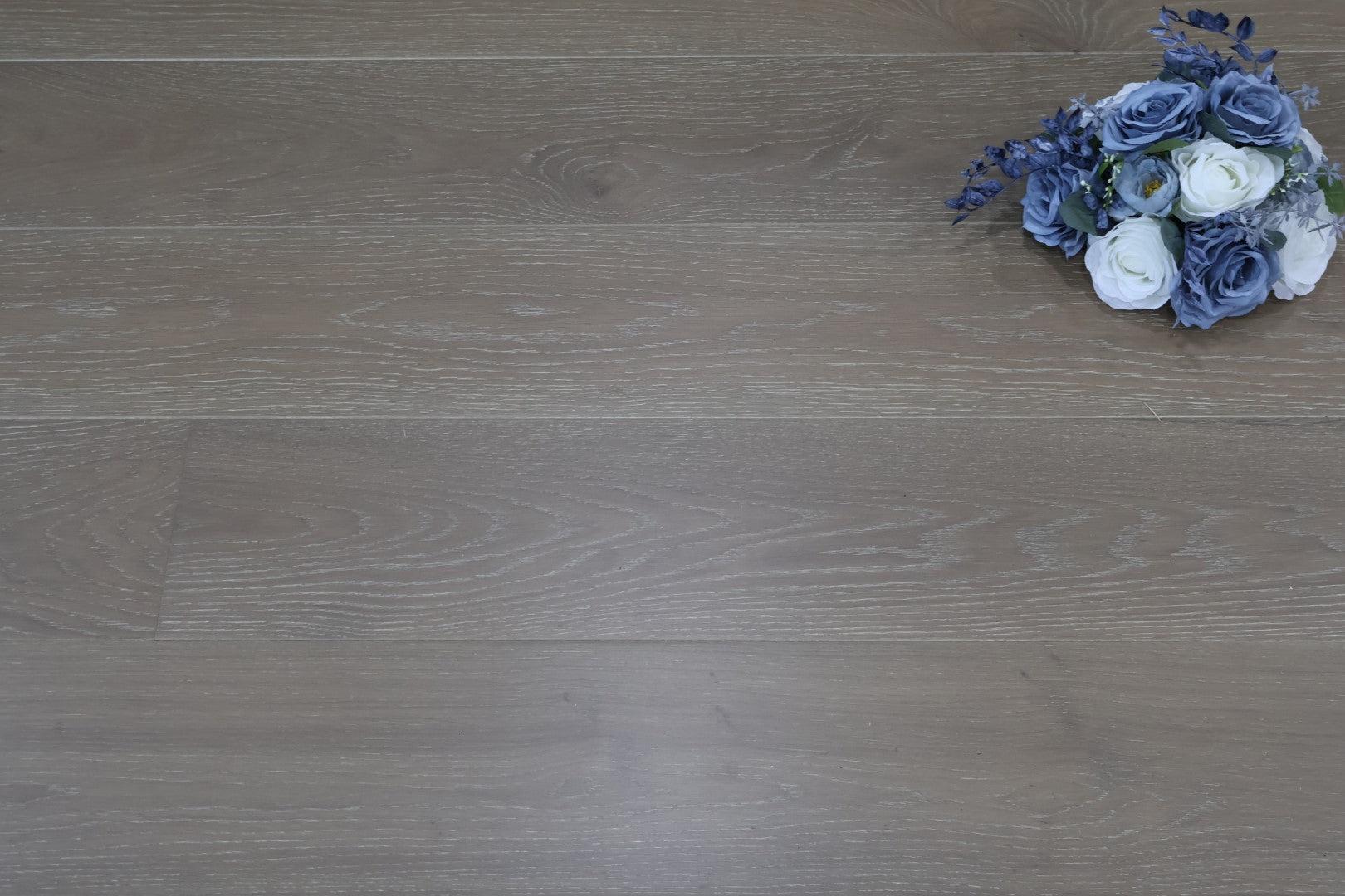Tradition Engineered Oak Flooring, Sandy Grey, Lightly Brushed, UV Oiled, 220x14x2200mm Image