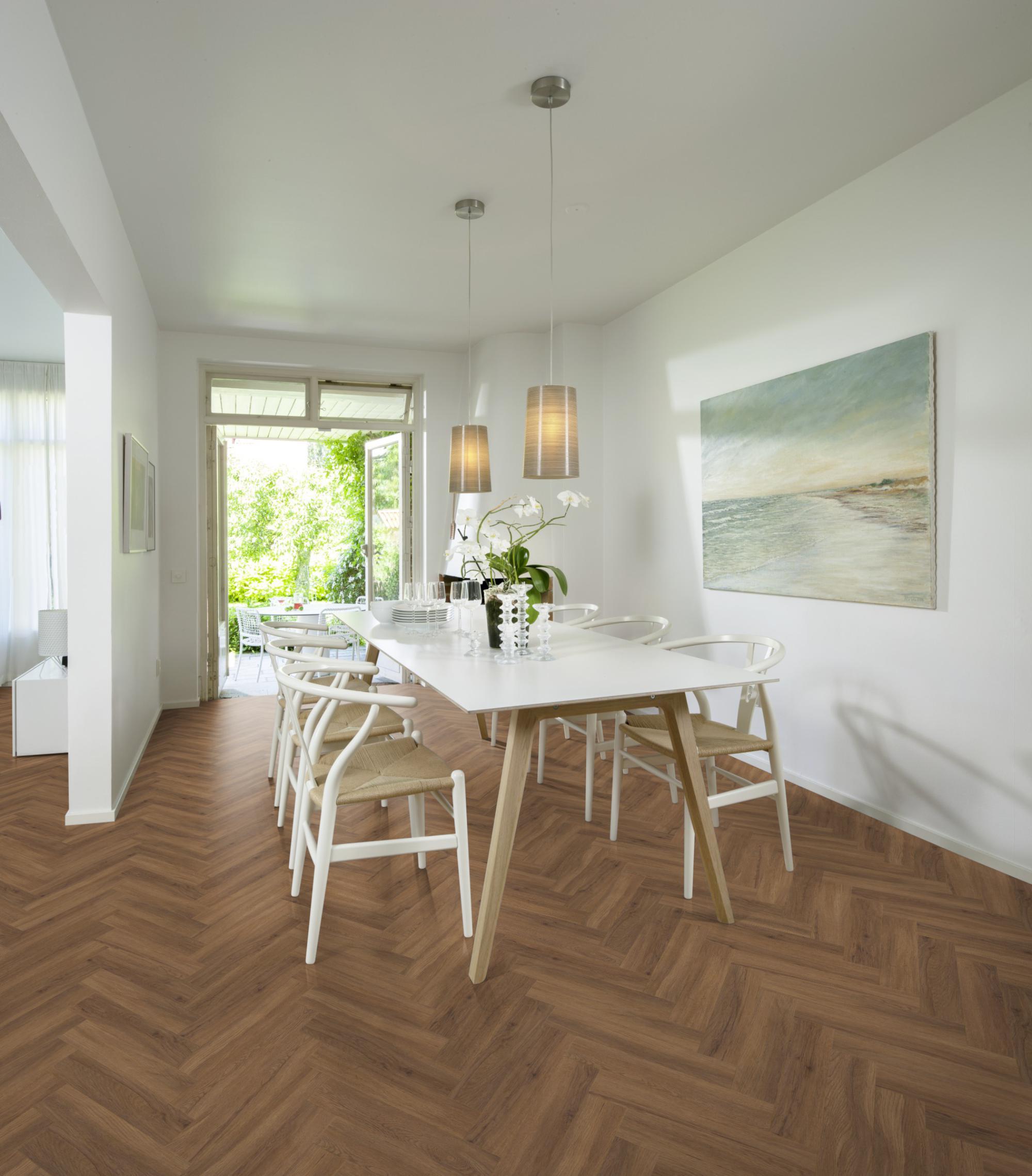 Kahrs Dry Back Herringbone Redwood Dry Back Herringbone LVT Flooring, 102x2.5x457mm Image