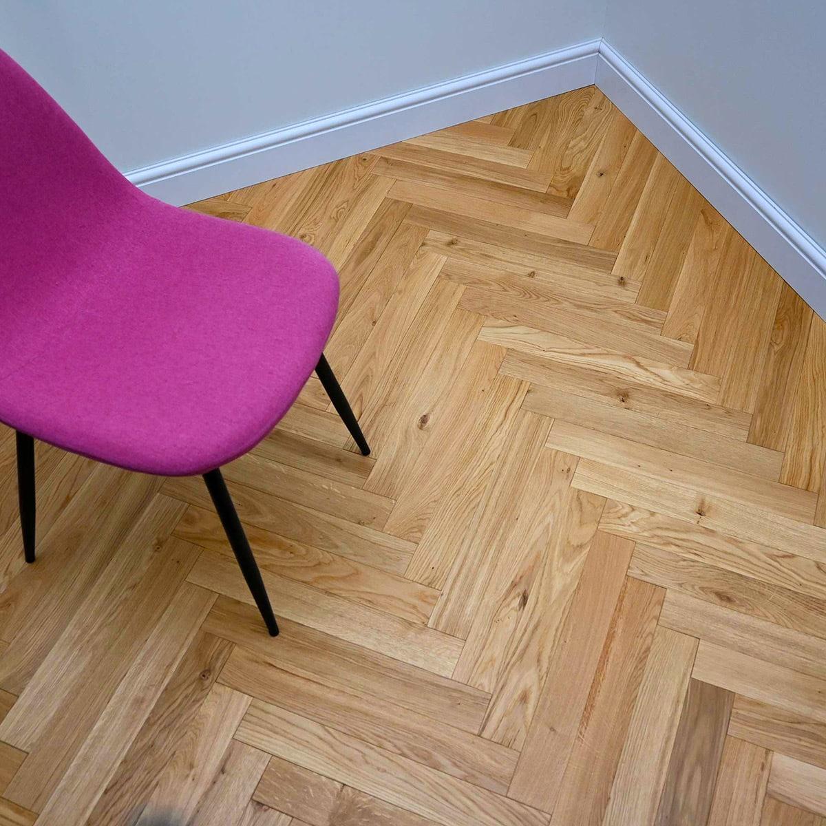 V4 Wood Flooring Natural Herringbone (Left), Engineered, 70mm x 11mm x 490mm Image