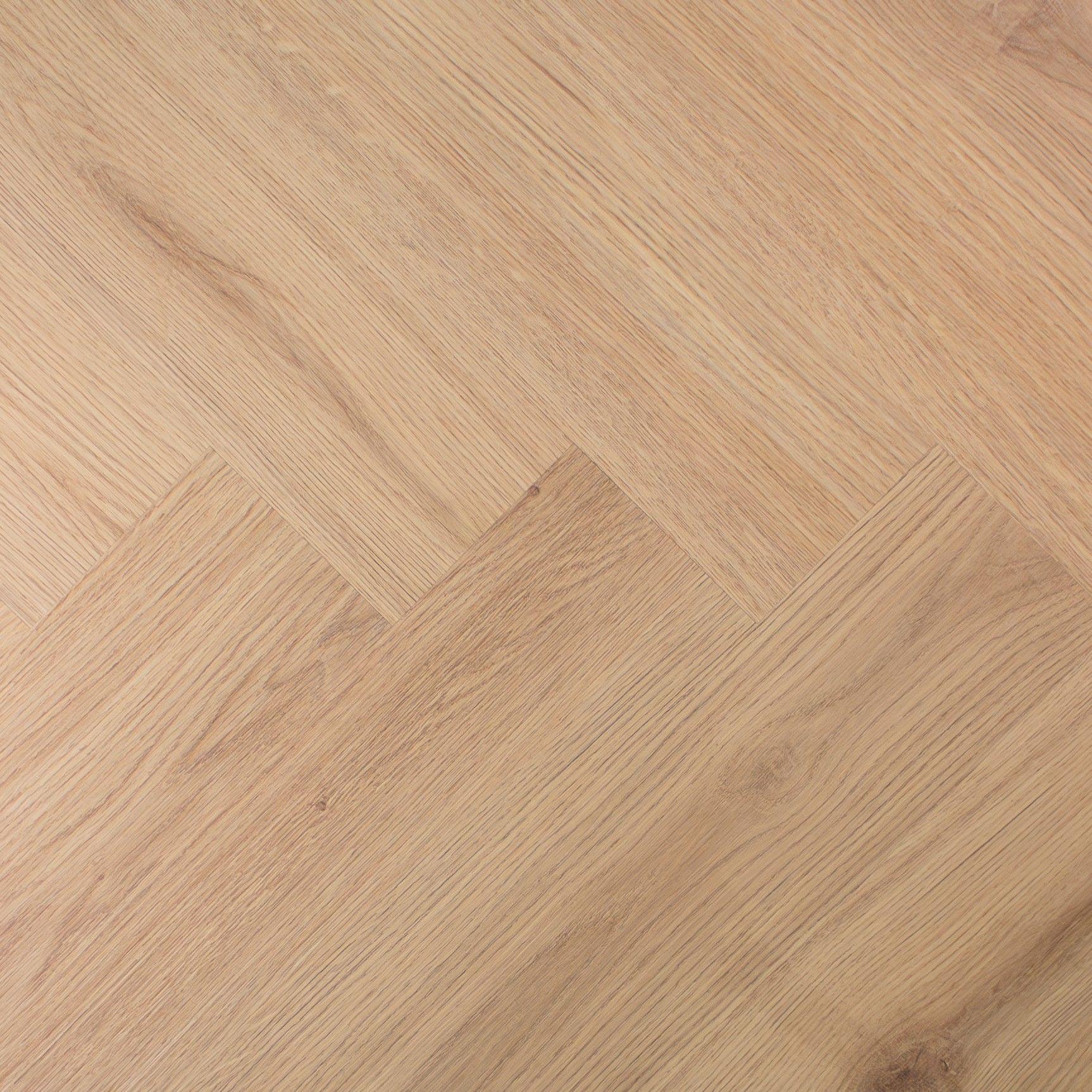Evergreen Aqua Soft Tan SPC Vinyl Flooring, Herringbone, 122x5x610mm Image
