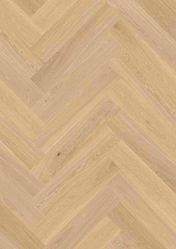 Boen Transparent Oak Herringbone Click Wood Flooring, Brushed, Live Natural, 14x138x690mm Image